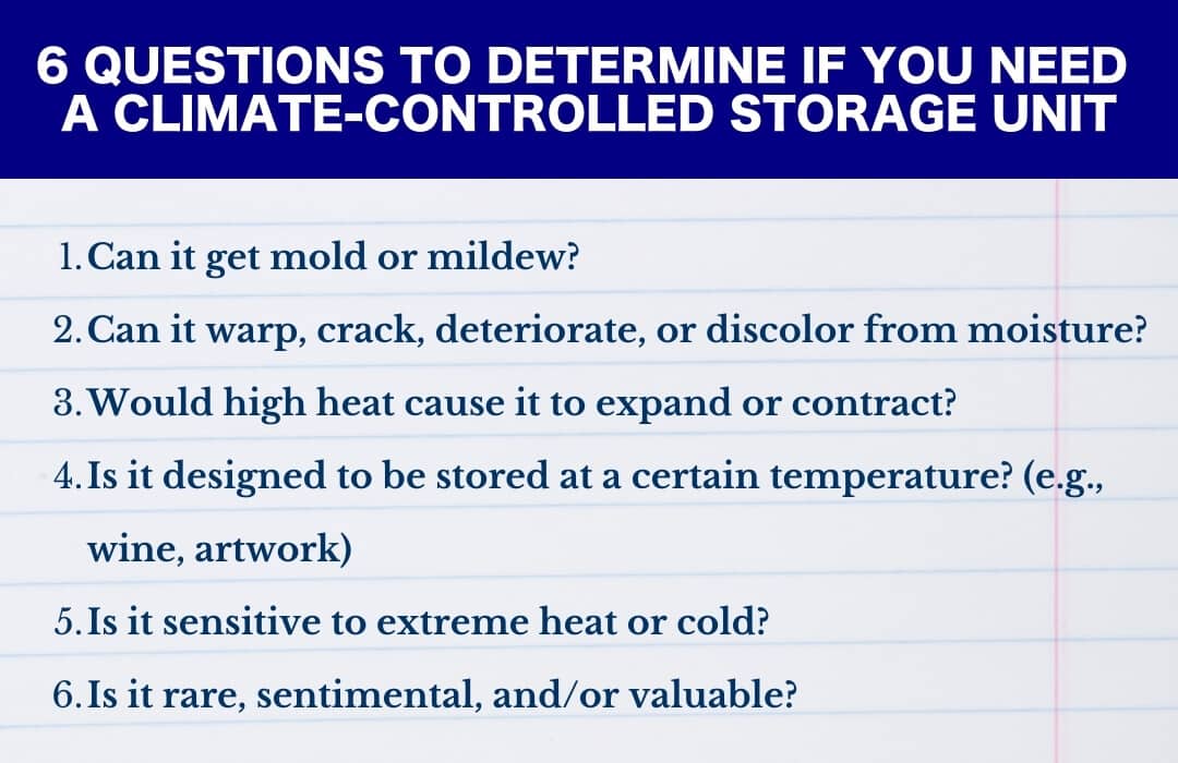 Benefits of Storing Items in ClimateControlled Self Storage