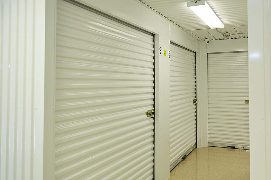 White Storage Doors Inside Facility