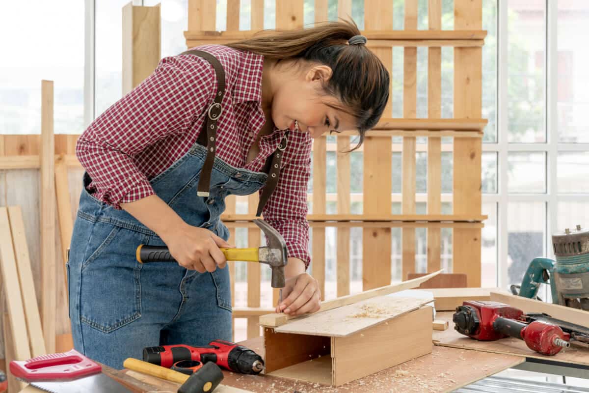 Happier Hobbies Blog Woman Woodworking