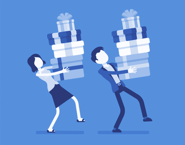 Married Couple Carrying Boxes to Storage Unit