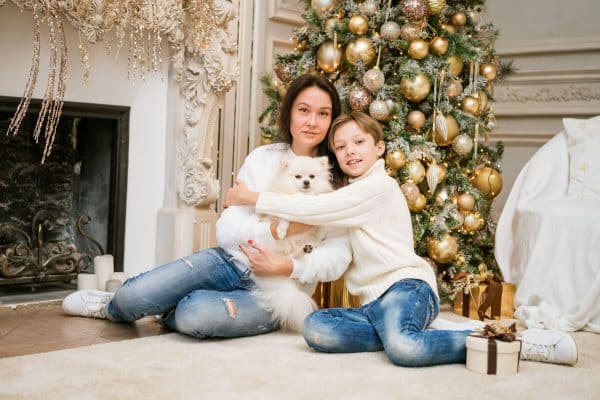 Mom and Son celebrate Christmas